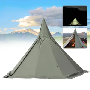 Aluminum Pole 4-Season Teepee Tent 2-Person Canvas with Dual Doors for Hiking & Backpacking