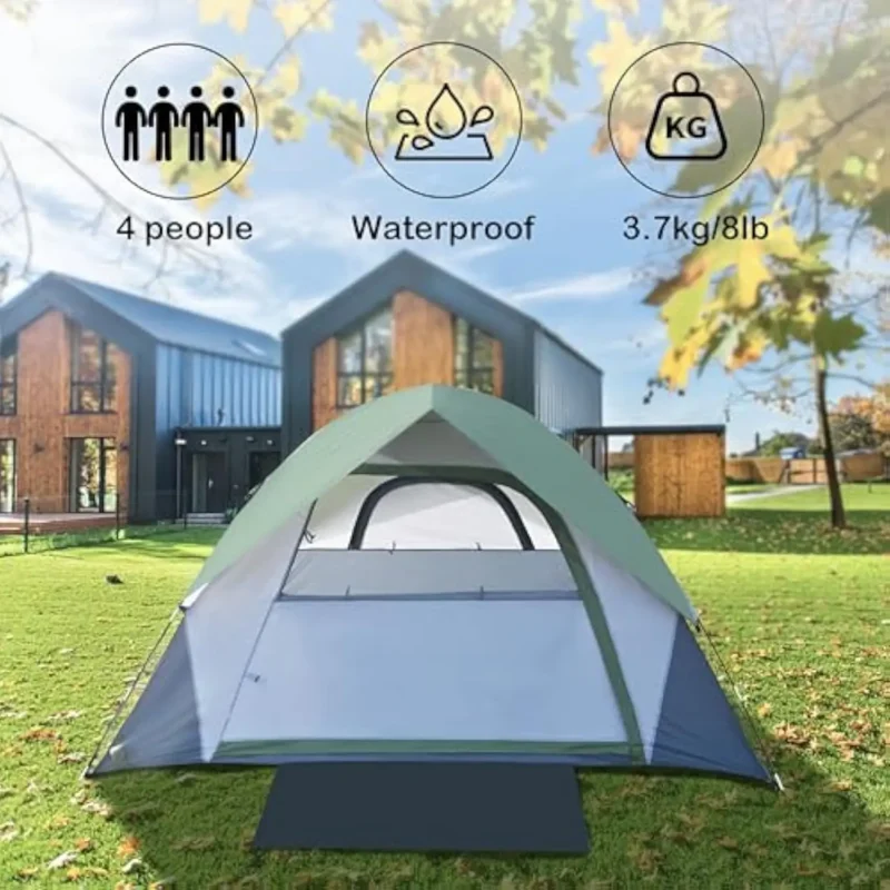 Compact Pop-Up 2-Person Camping Tent Waterproof Lightweight with Rain Fly for Hiking Backpacking - Image 4