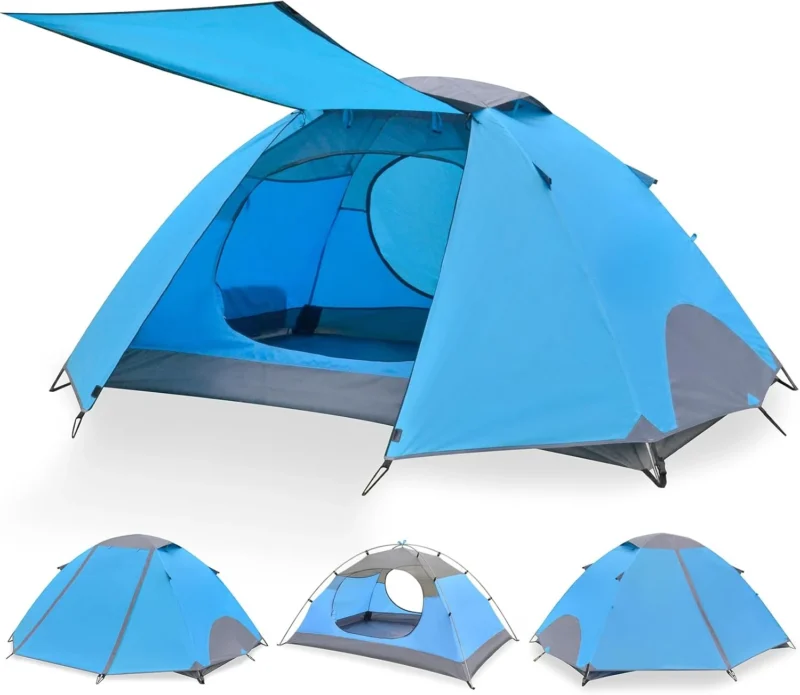 Ultralight Waterproof 2-Person Camping Tent with Aluminum Frame Double Layer for 4-Season Adventures - Image 7