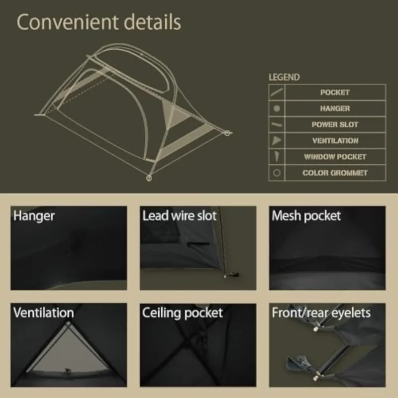Premium Canvas 2-Person 4-Season Tent with Full Rainfly & Footprint for Cold Weather Camping - Image 5