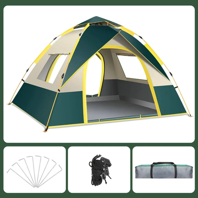 Ultralight Aluminum Automatic 2-Person Dome Tent for Camping with Double Doors and Quick Setup - Image 6