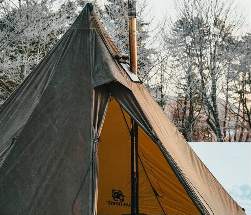 4-Season Oxford Tipi Tent with Stove Jack for 4-6 Person Family Camping in All Weather - Image 6