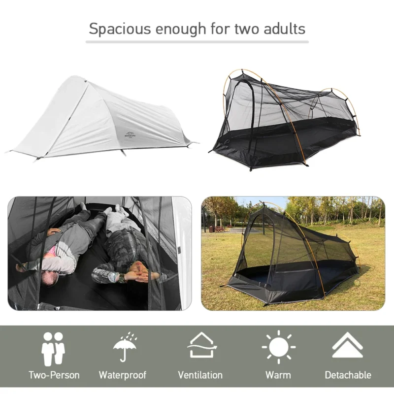 Ultralight Waterproof 2-Person Tent with Oxford Material for Hiking Camping and Outdoor Adventures - Image 5