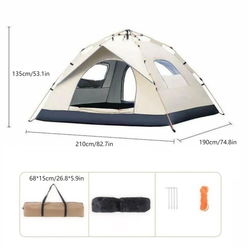 Instant Pop Up 2-Person Camping Tent with Dual Doors for All-Season Outdoor Adventures - Image 6