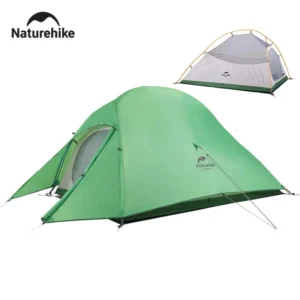 Ultralight Double Layer 2-Person Backpacking Tent with Aluminum Poles for 3-Season Outdoor Adventures