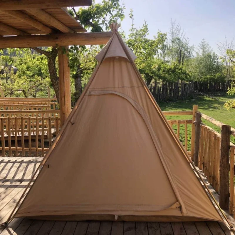 Premium Bell Canvas 2-Person Pyramid Tent with Waterproof Cotton for Glamping and Outdoor Adventures - Image 6