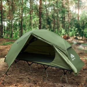 Waterproof Off-Ground Dome Tent with Cot Combo for 1-Person 4-Season Camping