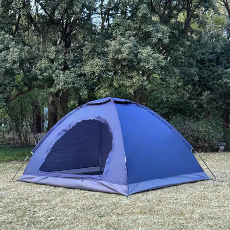 Lightweight Single Layer 2-Person Camping Tent with Fiberglass Poles for Hiking and Outdoor Adventures - Image 6