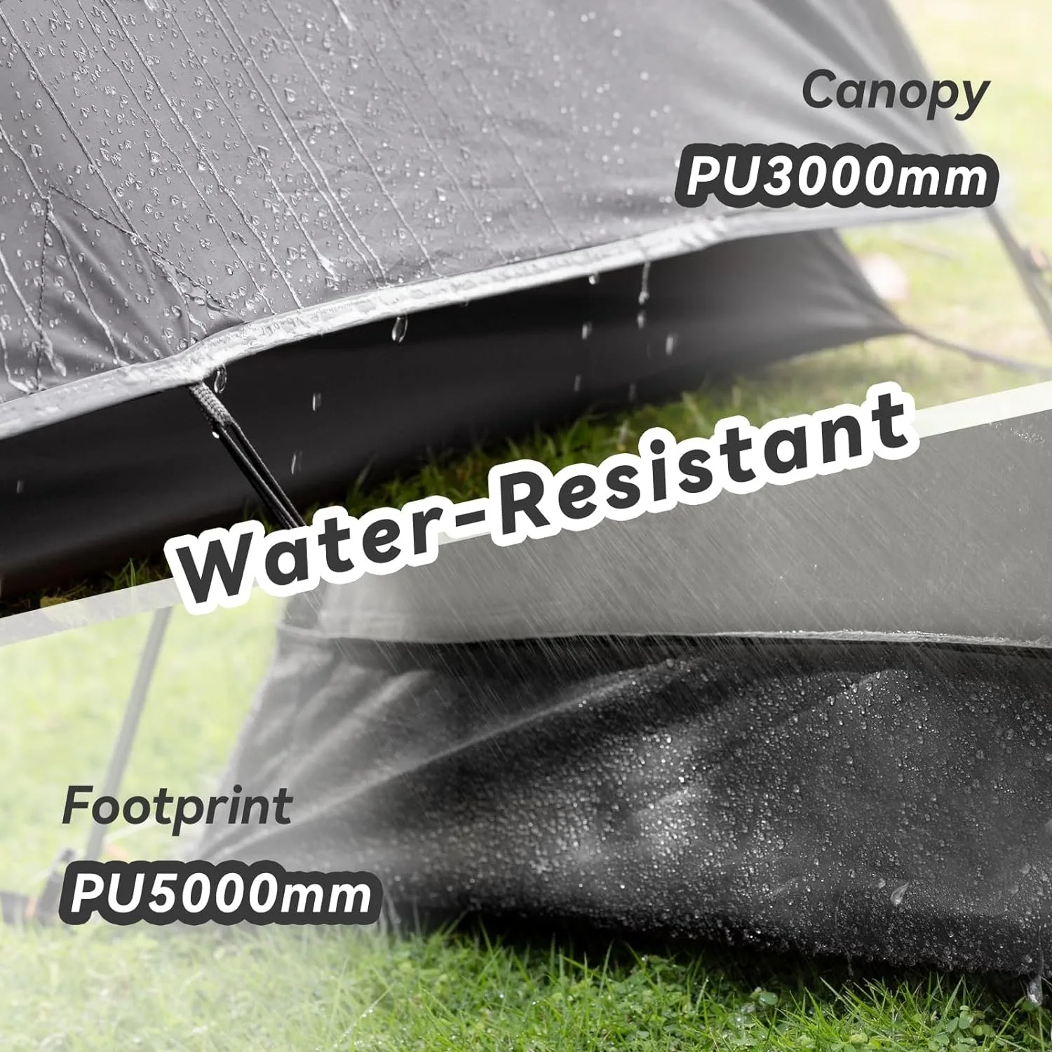 Two-person dome tent set up in outdoor environment showing versatility for different terrains