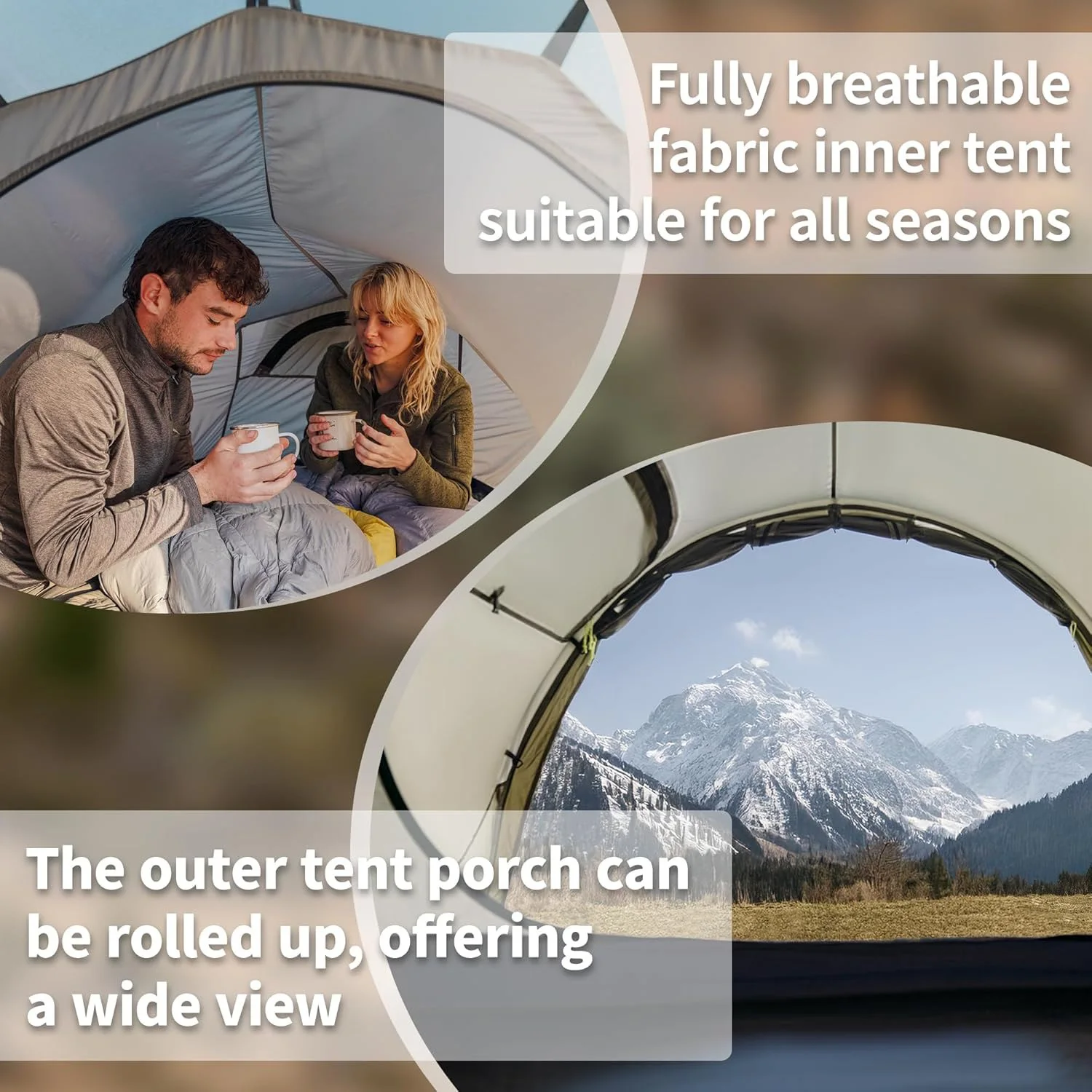 Tunnel tent design showcasing extended vestibule for maximum protected storage space