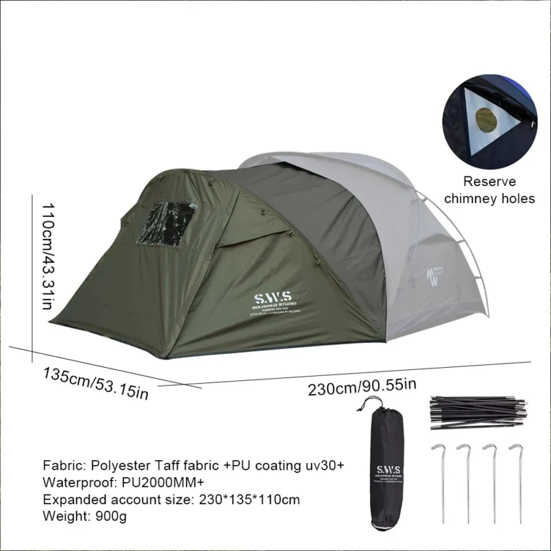 Ultralight Waterproof 2-Person Trekking Tent with Aluminum Poles for Three-Season Adventures - Image 8