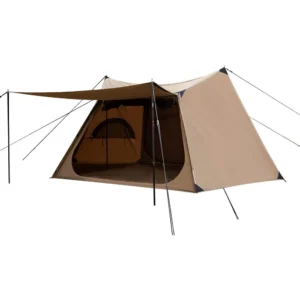 Premium Canvas 2-Person Safari Tent with Stove Jack for Four-Season Family Camping
